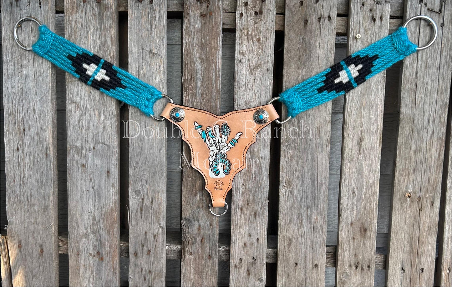 Skeleton Hand Gladiator Style Mohair Breast Collar