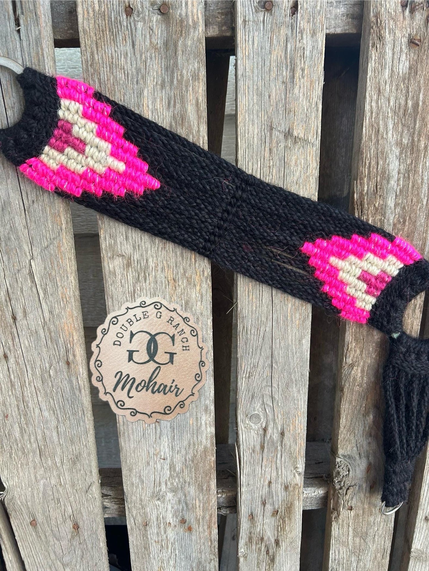 Black and Hot Pink Mohair Breast Collar