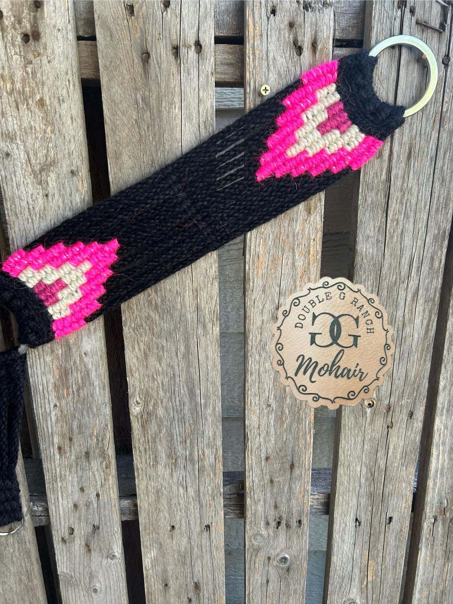Black and Hot Pink Mohair Breast Collar